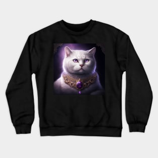 White Spiritual British Shorthair Cat Crewneck Sweatshirt